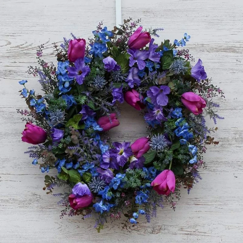 

Lavender Wreath Artificial Wreaths For Indoor Outdoor Wall Window Party Wedding Farmhouse Decor Home Decoration