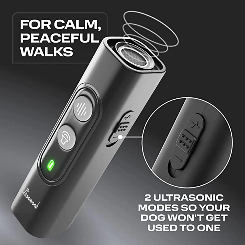 

Pet Dog Ultrasonic Pet Repeller Anti Barking Stop Bark Training Device High Power Dog Training Repellents With USB Rechargeable