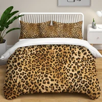 luxury bedding sets leopard pattern soft comforter duvet cover pillowcase bedding cover double single king 3 pcs bed set home