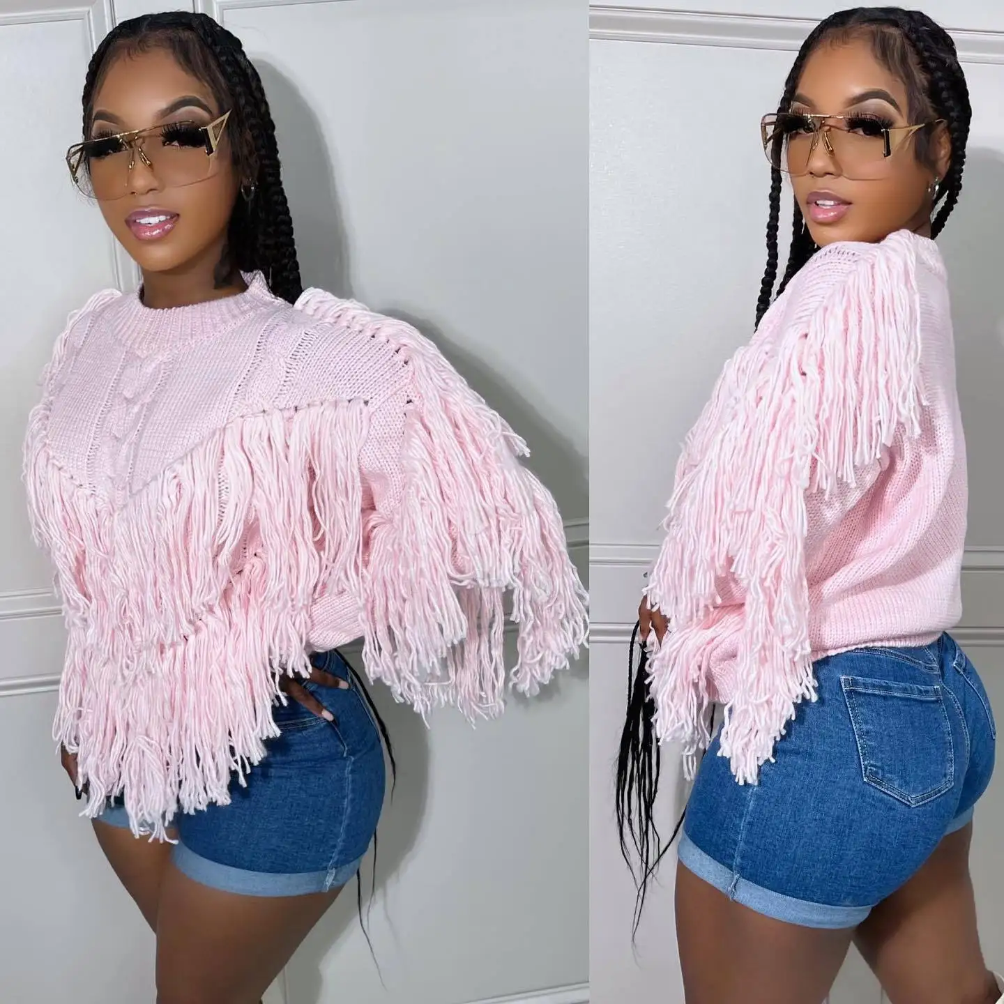 

Autumn Winter Fashion Tassel Sweater Pullover Women Casual Warm Long Sleeve Tassel Sweater Pullover Women