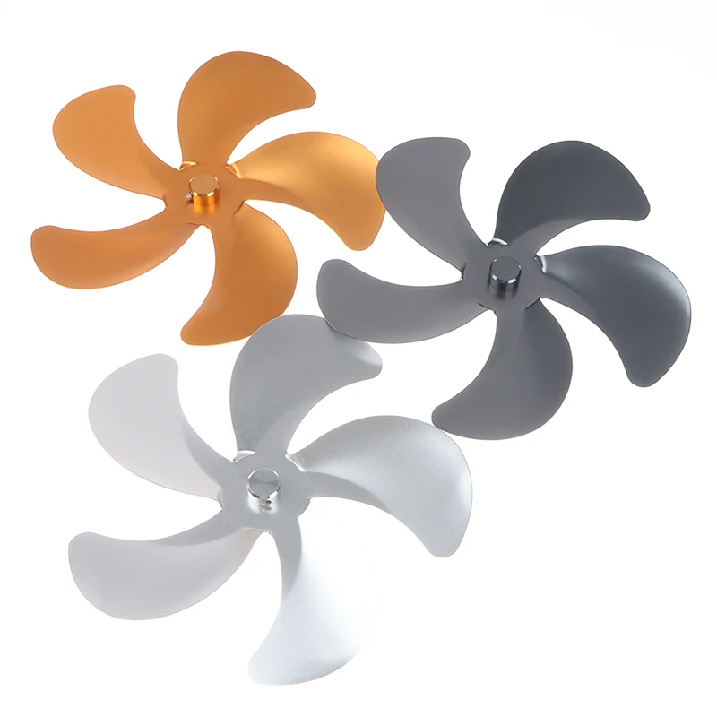

5 Blade Wood Fan Fireplace Fire Heat Power Saving Eco Replacement Fan Blade Alumimum Alloy
