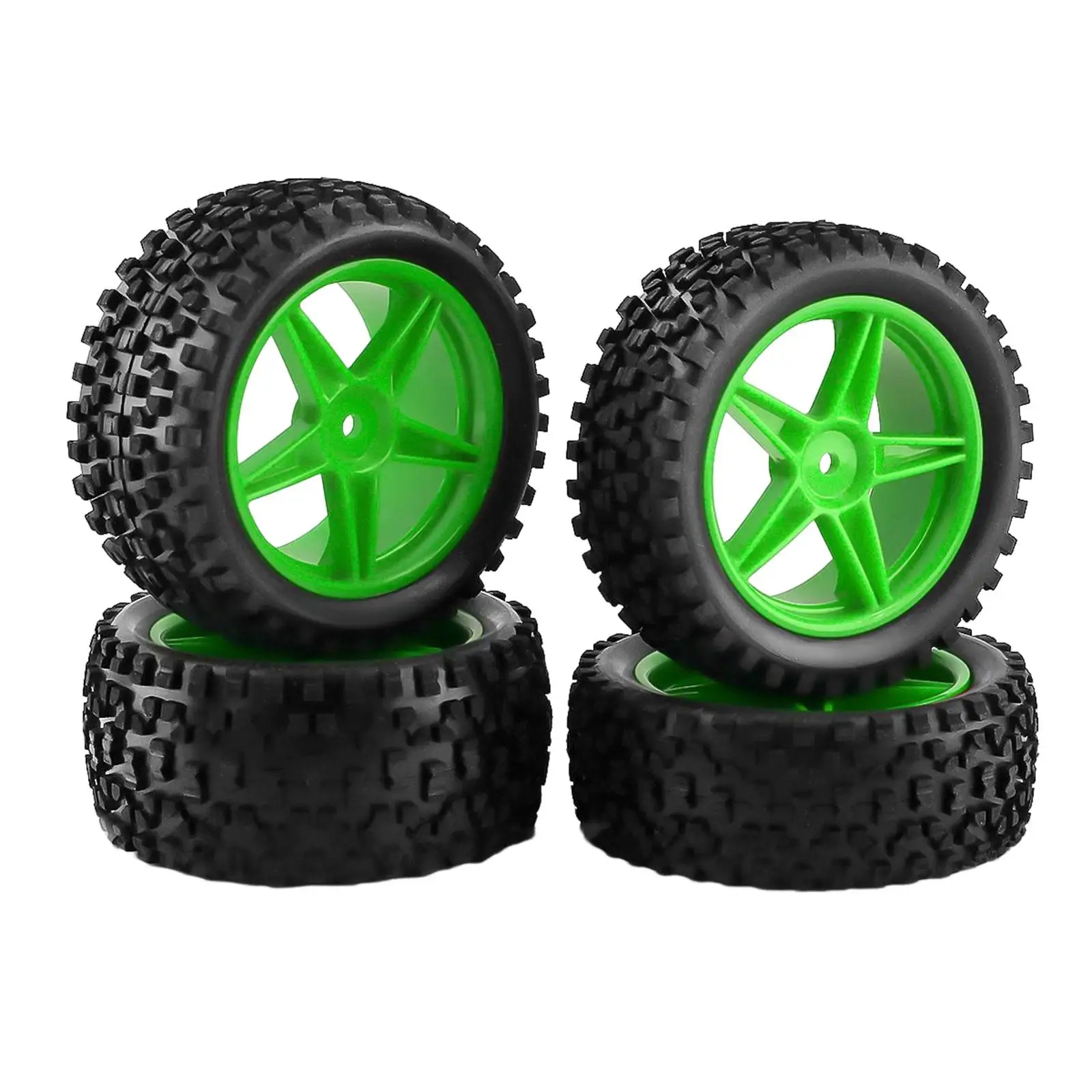 

4 Pieces RC Wheel Rim and Tires Replacements for 1:10 Vehicles Trucks Model Buggy DIY Accs