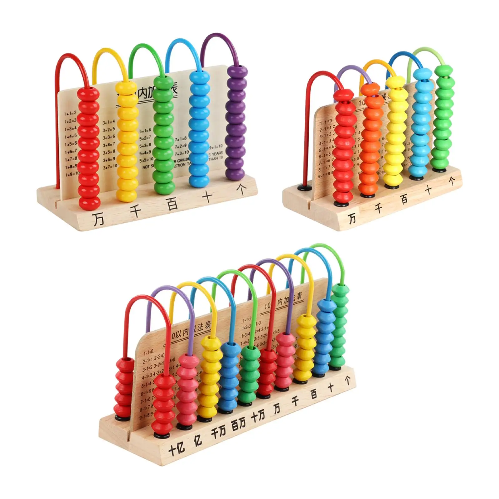 

Classic Wooden Educational Counting Toy Wooden Educational Toy Early Math Skills Add Subtract Abacus for Kids Kindergarten Baby