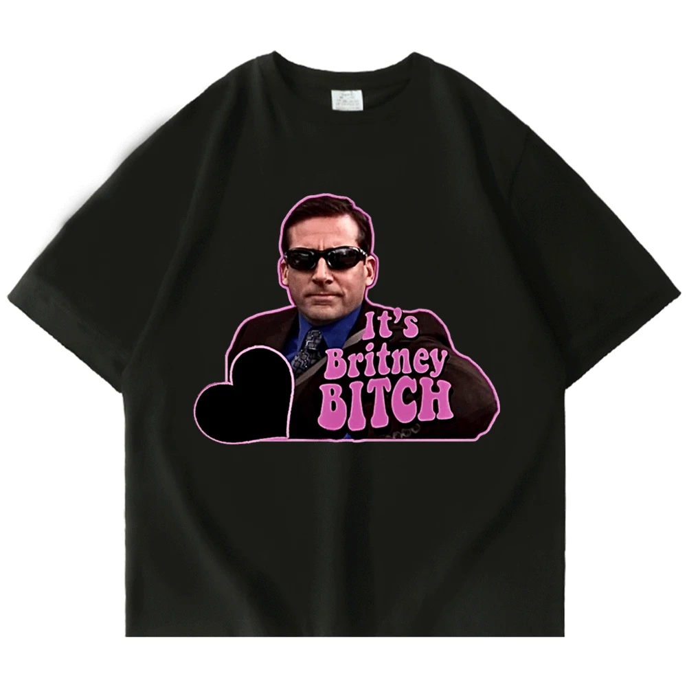 

Michael Scott Homage The Office Men T Shirts Tv Series Dwight SchruteJim Halpert T-shirt It's Britney Bitch Cotton Tshirts Tops