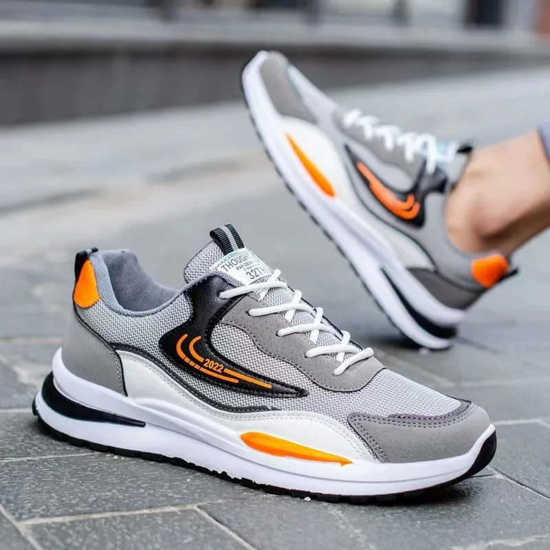 

Men Shoes Sneakers Fashion Versatile Comfortable Casual Shoes Mesh Colorblock Front Lace-Up Lightweight Outdoor Breathable Shoes