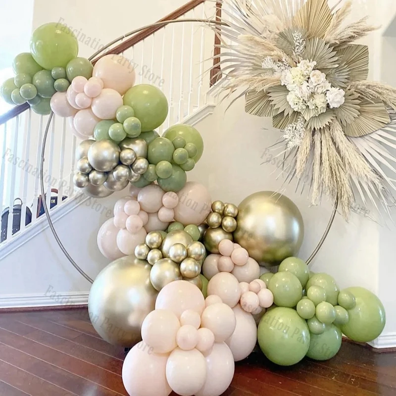 

Olive Green Balloon Garland Gold Metallic Bride Wedding Balloons Arch Kit Birthday Party Wedding Accessories Baby Shower Decor
