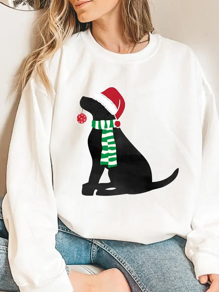 

Pullovers For Women Dog Cartoon Lovely Style Happy New Year Fashion Print Merry Christmas Graphic Sweatshirts Female Clothing