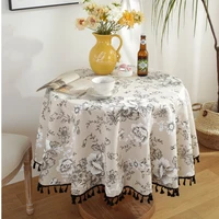vintage table cloth japanese flowers tablecloth bedroom dormitory dressing table mat tablecloth desk decor wedding lace round