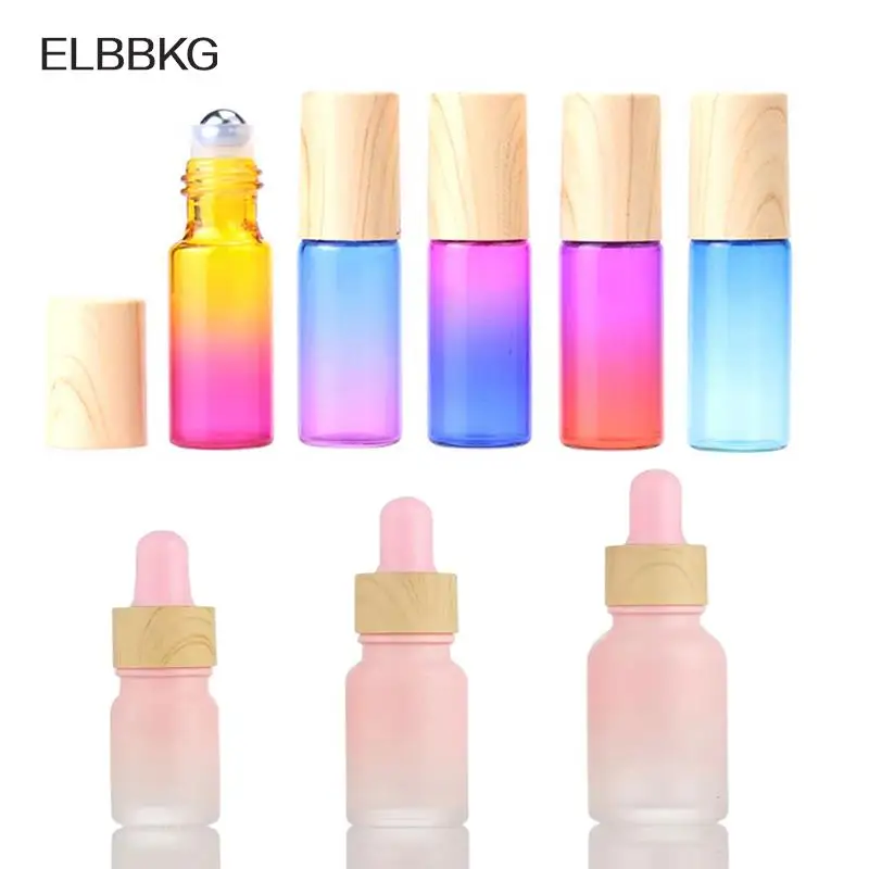 

Frosted Glass Bottle with Pipette Dropper 5/10/15/20ML Pink Essential Oil Bottles, Cosmetic Essence Packing Bottle