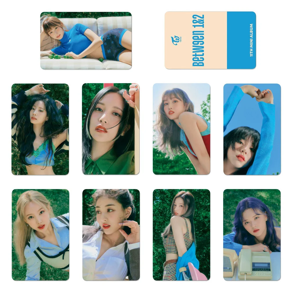 

KPOP TWICE BETWEEN 1&2 Album HD Photo Nayeon Momo Photocards 9Pcs/Set LOMO Cards Mina Tzuyu Sana Postcard Fans Gift Collection