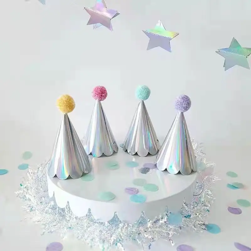 

Шапка в Корейском стиле с лазерным помпоном, шапка для первого дня рождения ребенка, реквизит для фото, реквизит для платья на день рождения,...