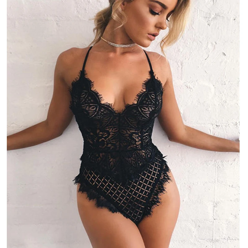 

Women Sexy Lingerie Lace Bodysuit Babydoll Solid Dress Size S-XL Women's Underwear Nightwear Sleepwear Bodysuit Rompers