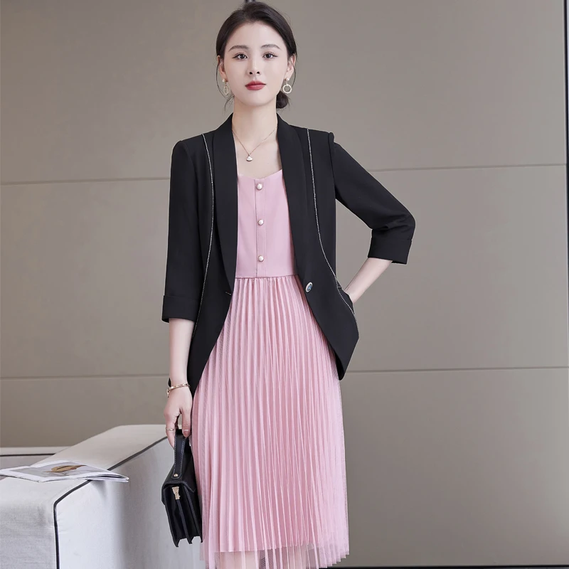 JapaWomen Stripe Blazer Suits Office Lady Work Wearsuit Shitsuke Temperament Ladies Suit Large Size Office Uniform Design Female