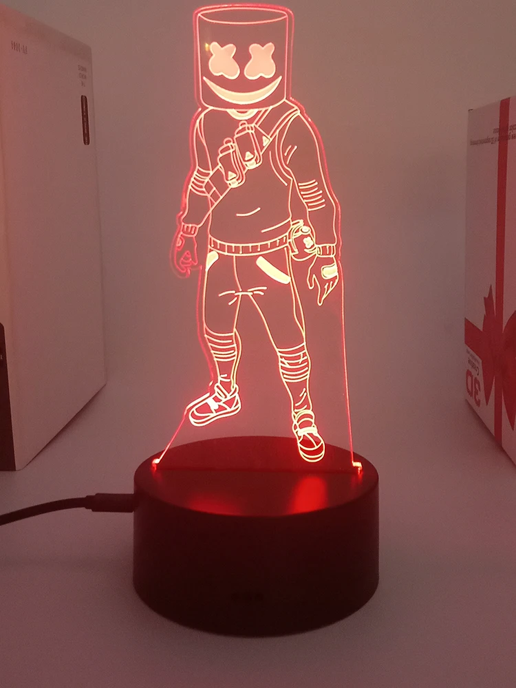 

Американская светодиодная 3d-лампа DJ Marshmello с Крисом коаксом, ночник для спальни, манга, аниме экшн-фигурка, украшение, детский подарок