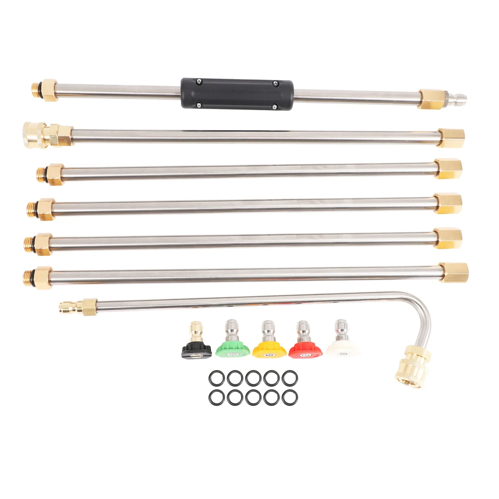 

Gutter Cleaning Tool Pressure Washer - Extension Wands, Roof Cleaner Lance Nozzle - 4000 Psi 5 Tips