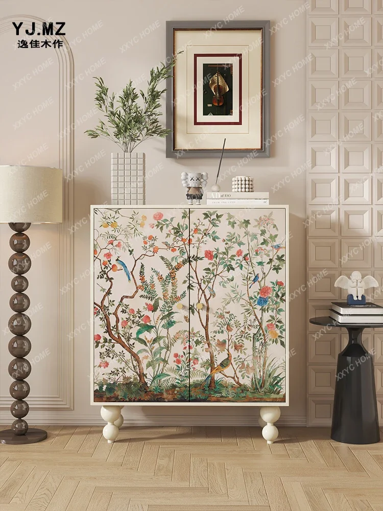 Цветы и птицы твердые строительные элементы домашний шкаф для столовой вход