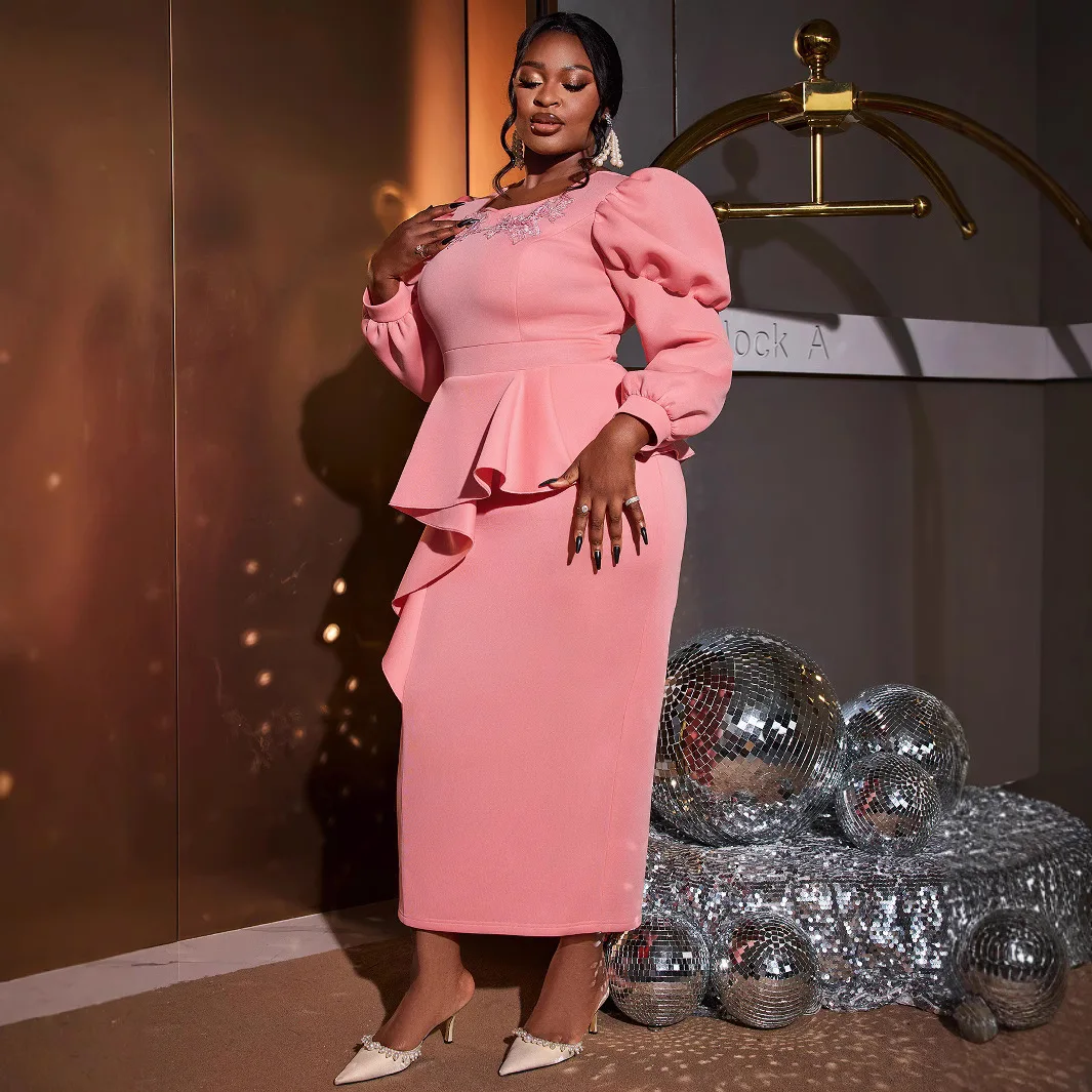 Стильные вечерние платья с длинными рукавами для женщин кружевные квадратным