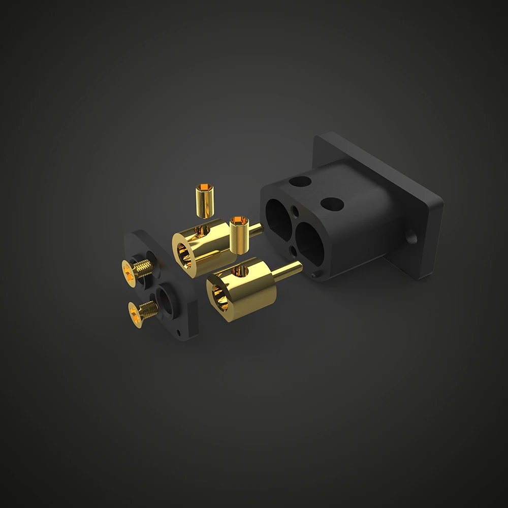 【Viborg】 VI08G Pure Copper 24k Gold Plated Plug IEC320 C7 Power Socket Connector AC 250V 2.5A Socket AC Power Outlet Connector