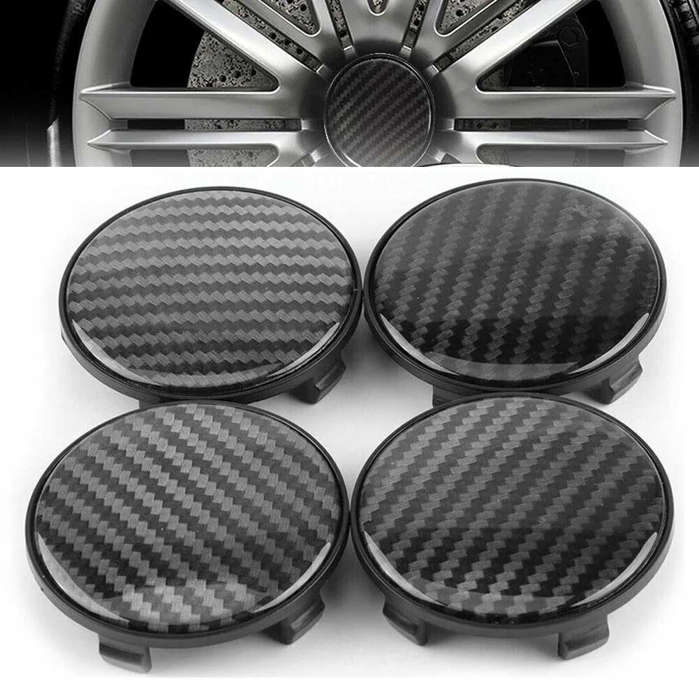 

Center Hub Cap Wheel Center Cap Carbon Fiber Center Cover Parts Plastic Replacement Universal Vehicle 4pcs /Set