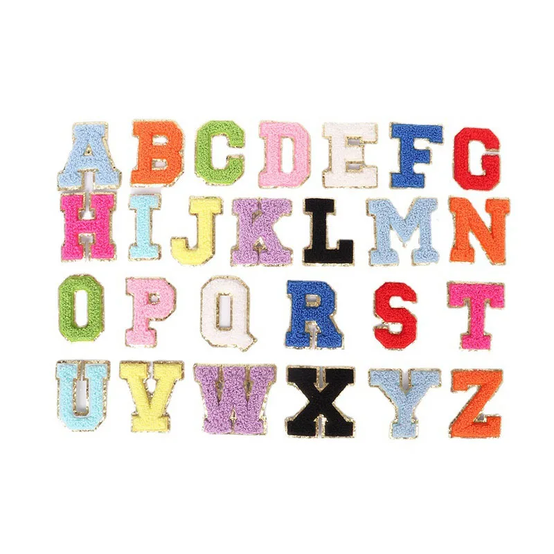 

A-Z Cartoon Letter Embroidered Patches on Clothes Stripes Ironing Sewing Stickers Cartoon DIY Clothing Thermoadhesive Patches