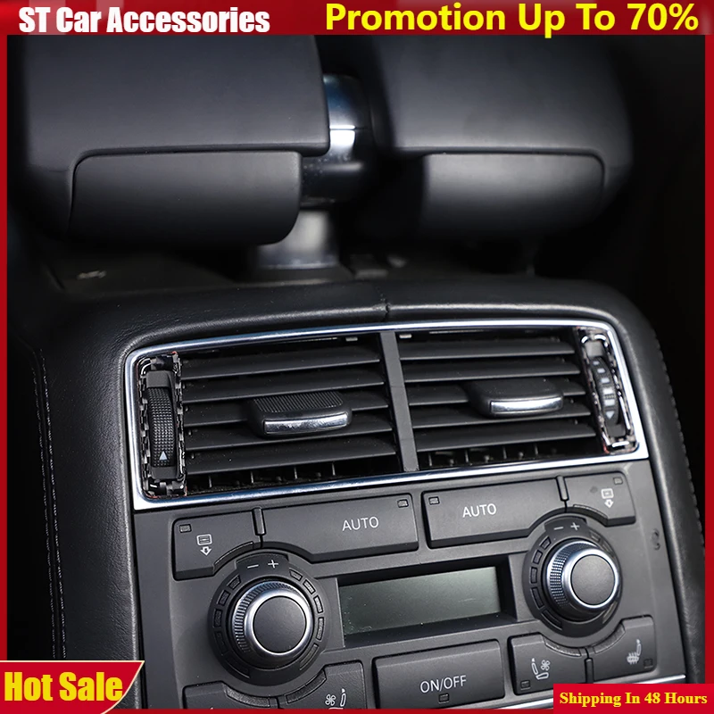 

For Audi A8 2004-2012 D3 D4 soft carbon fiber Rear air conditioner outlet pulley switch cover Trim sticker Car Accessories