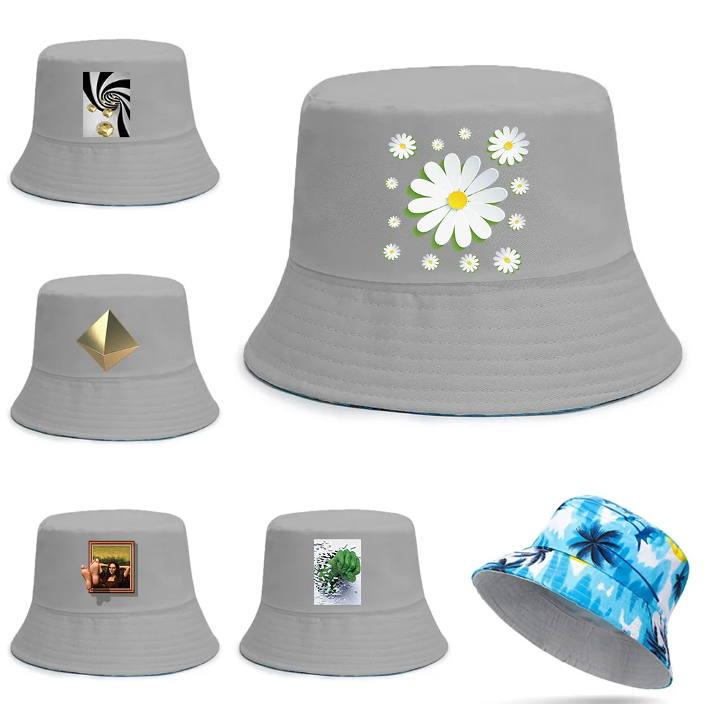

Fisherman Hat 3D Print Reversible Hawaii Korean Autumn Beach Hats for Men Women Casual Street Panama Hat Bob Hiphop Bucket Caps
