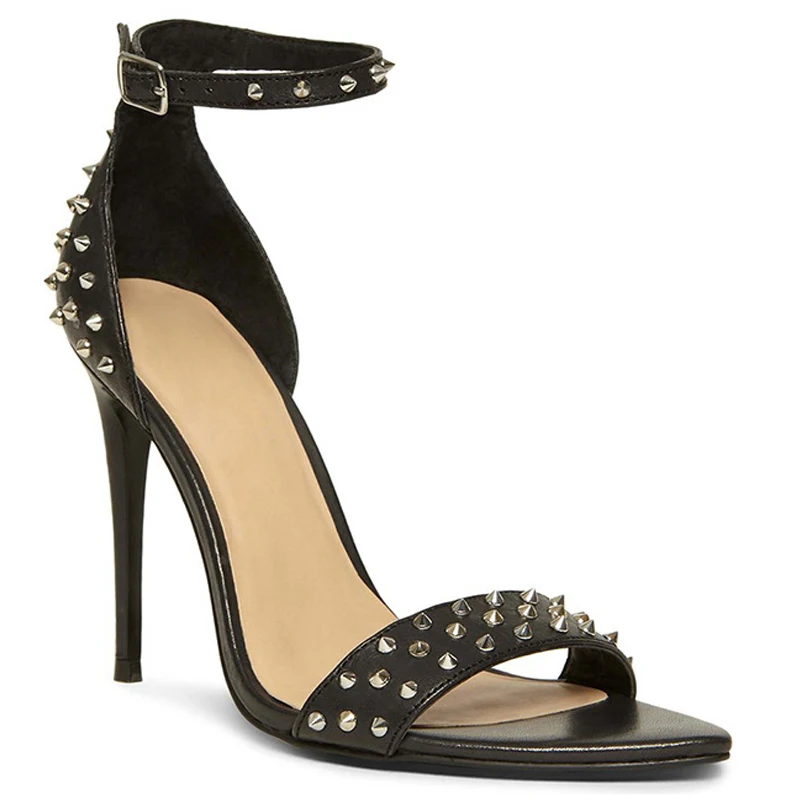 

2022 New Summer Stiletto High Heel Sexy Women Sandals Punk Rivet Ankle Strap Fashion Bridals Evening Party Lady Shoes 27-CHC-26