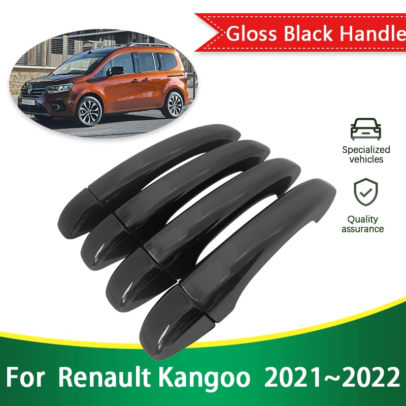 

for Renault Kangoo 3 2021 2022 Gloss Black Outer Door Handle Cover Creative Sticker Trim Car Protective Film Styling Accessories