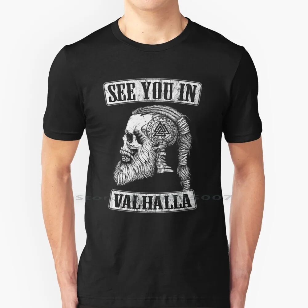 Эксклюзивная футболка в вальгалле 100% хлопок один скандинавский стиль вальгалла
