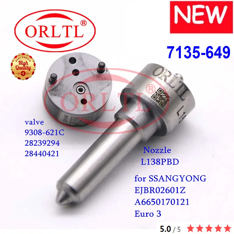 

INJECTOR NOZZLE L138PBD L138PRD VALVE 9308-621C REPAIR KITS 7135-649 FOR SSANGYONG Kyron Rexton EJBR02601Z A6650170121 Euro 3