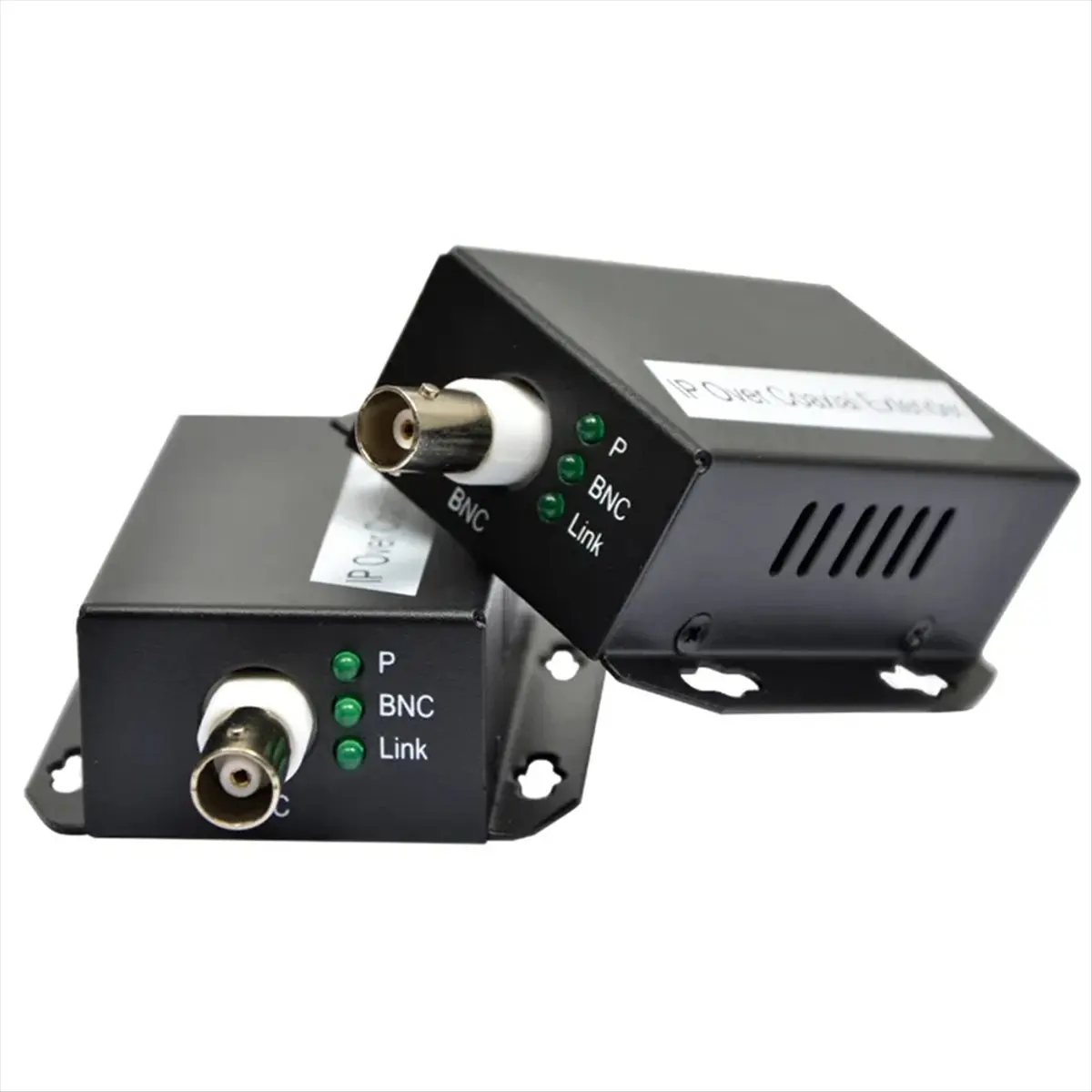 Фото (N11R) Комплект для передачи Ethernet/IP-сигнала по коаксиальному кабелю (EoC) на 1 пару, удлинитель HD-сети, коаксиальный кабельный удлинитель, вилка стандарта США №5