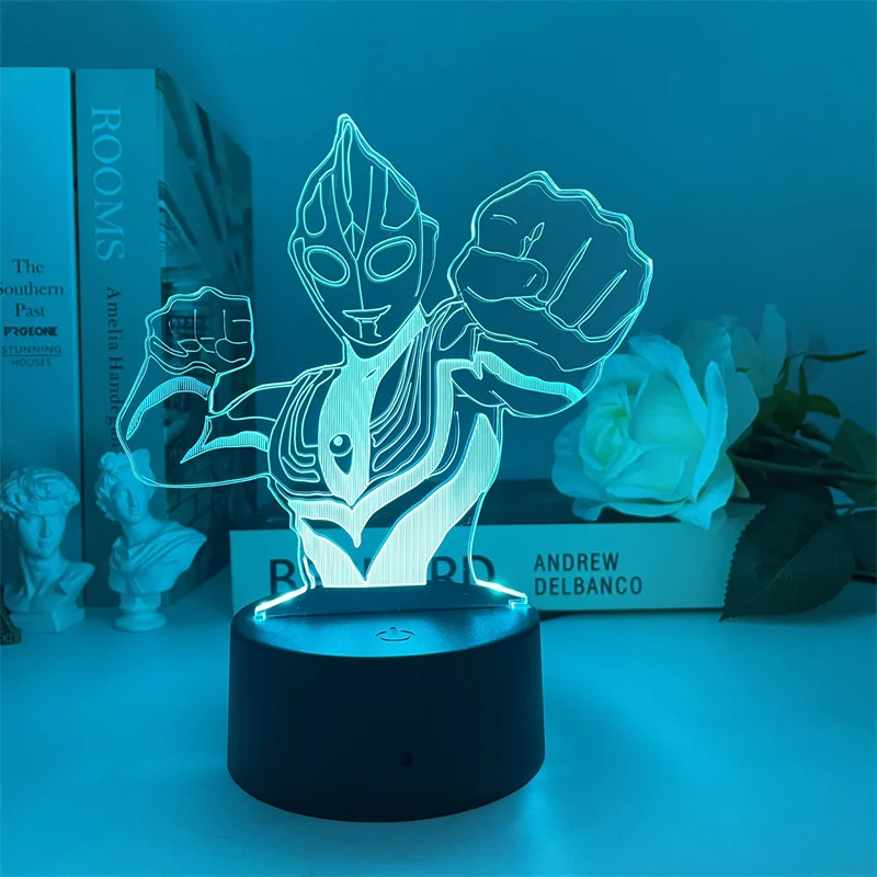 

Riman Ultraman Tiga 3d Lamp Nightlight Light Kids Child boy Gift Illusion Night Bedroom Decor Atmosphere Bedside Light LED Lamp