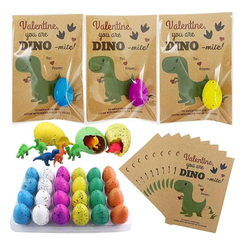 

Dinosaur Eggs Hatching Growing In Water Dinosaur Egg Toys 24PCs Water Crack Colored Dino Eggs Kids Git Valentines Children Toy