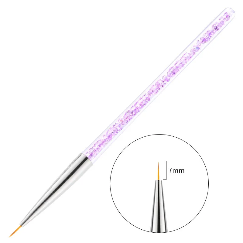 1pcs Crystal Nail Art Brush Paintting Flower Line Pen Acrylic Gel Polish Pencil Gradient Drawing Brushes Manicure Tools - купить по