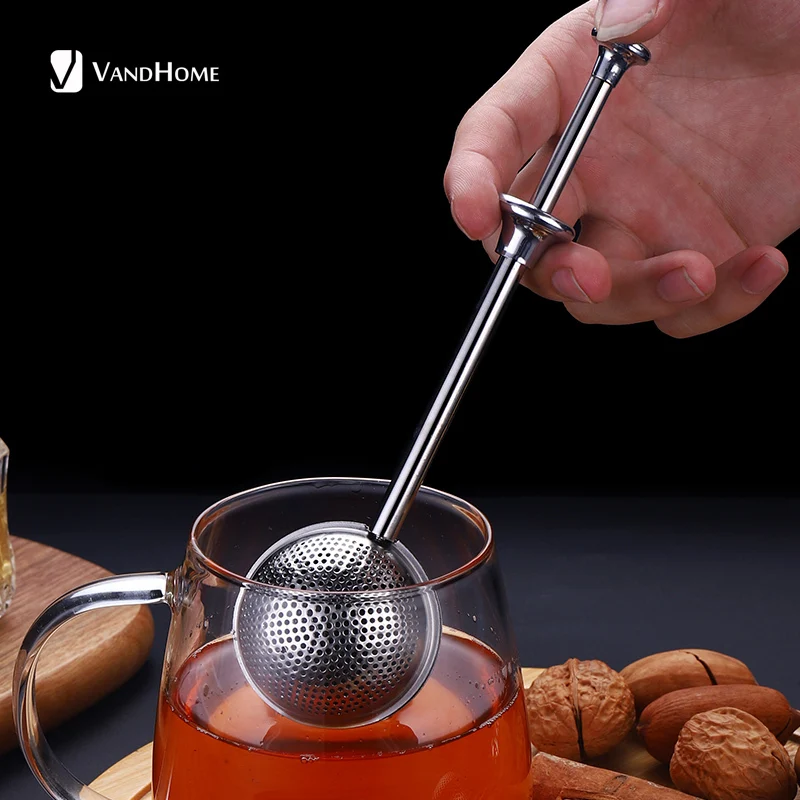 

VandHome Adjustable Tea Infuser Stainless Stainless Steel Sphere Coffee Tea Strainer Coffee Herb Spice Filter Handle Tea Ball