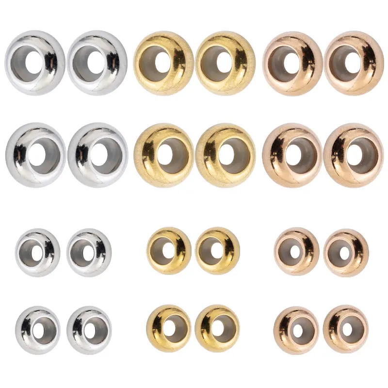 

10 шт./лот мини металлические бусины россыпью 1,2 мм 2 мм 2,5 мм перфорированные бусины из нержавеющей стали для изготовления ювелирных изделий своими руками