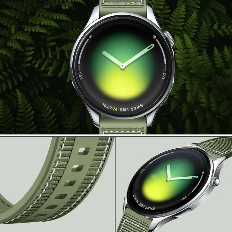 Фото Композитный силиконовый ремешок 22 мм для Xiaomi Watch 5/S4-3-2/S4, спортивный нейлоновый браслет для Realme Watch 5 S/OPPO Watch 4 Pro/X X2 №3
