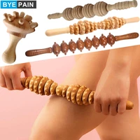 byepain wooden exercise roller whole body massager roller for waist back neck leg for cellulite muscle tensionskin health