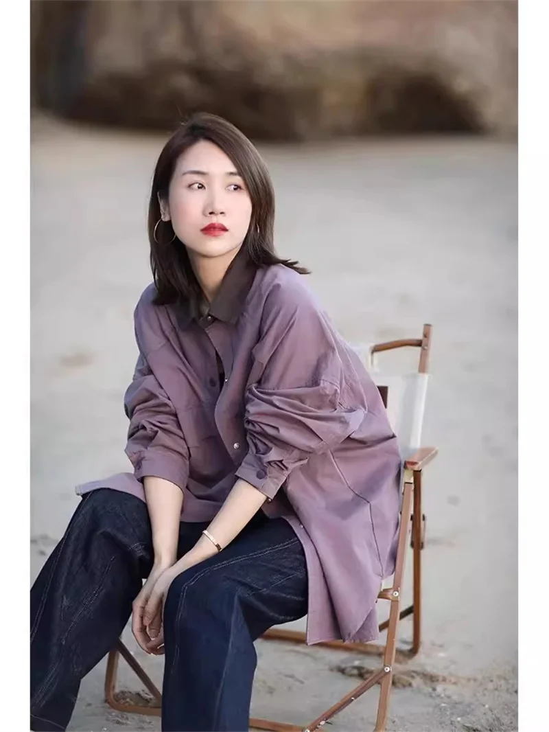 Осень 2024 темпераментная Корейская фотография средней длины свободный