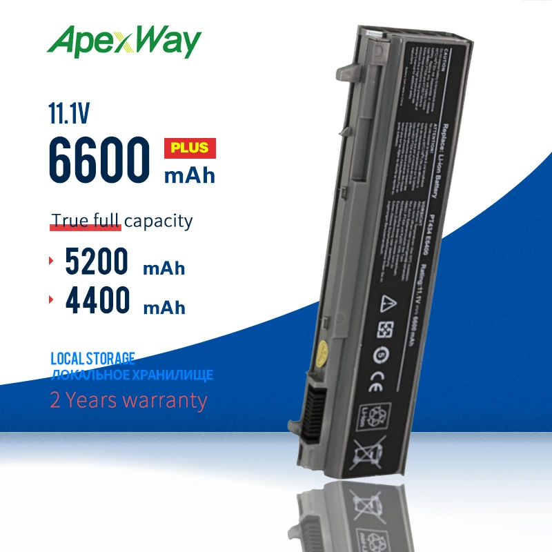 Аккумулятор Apexway для ноутбука DELL Latitude E6400 E6500 E6410 E6510 M2400 M4400 M6400 W1193 PT434 KY265 GU715 C719R RG049