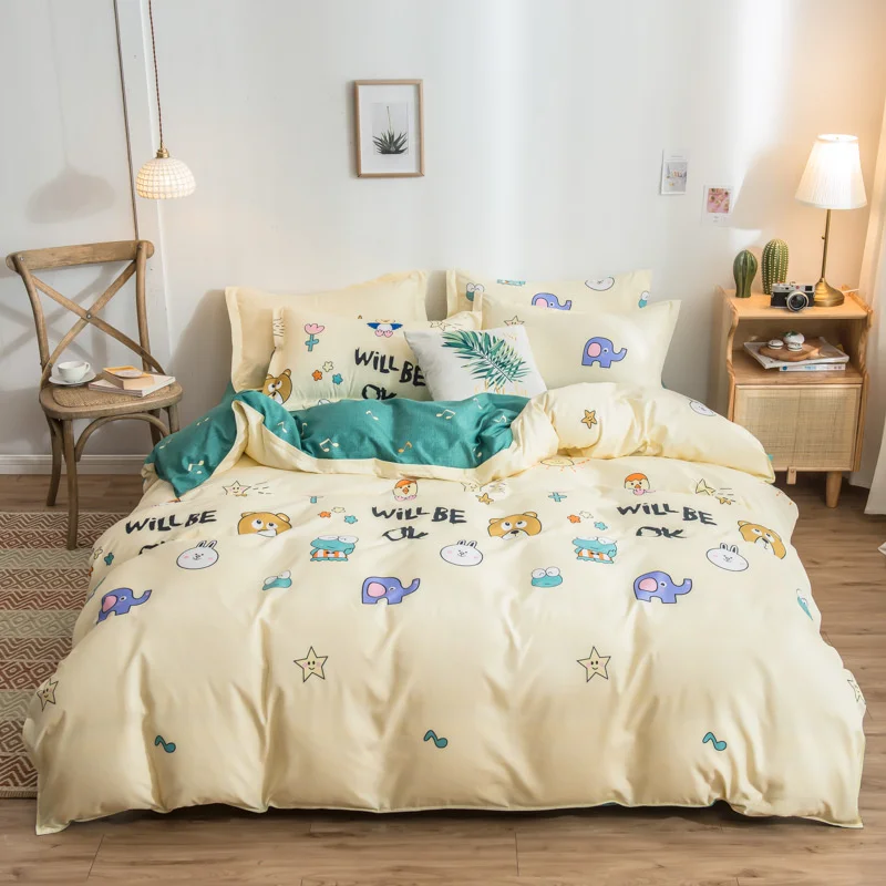 

Lovely Cartoon Pattern King Size Duvet Cover 220x240 Soft Skin Friendly Double Bed Quilt Cover Blanket Comforter Covers 150x200