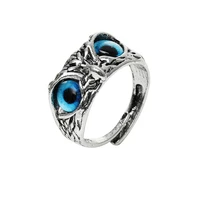 owl multicolor eye ring vintage open adjustable ring unisex