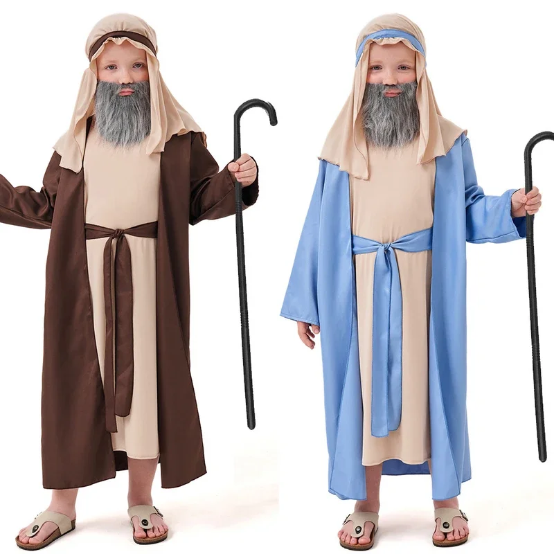 Костюмы арабских пожилых людей для детей пальто дедушки халат овчарки