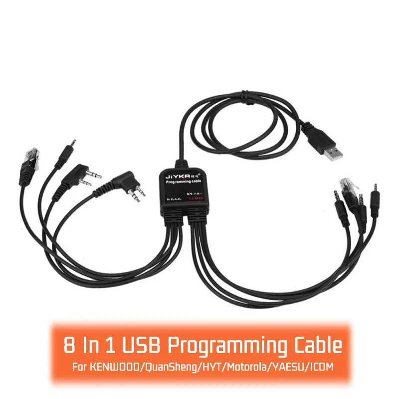 8 in 1 Computer USB Programming Cable for For baofeng moto kenwoo vx for Handy walkie talkie car radio CD Software