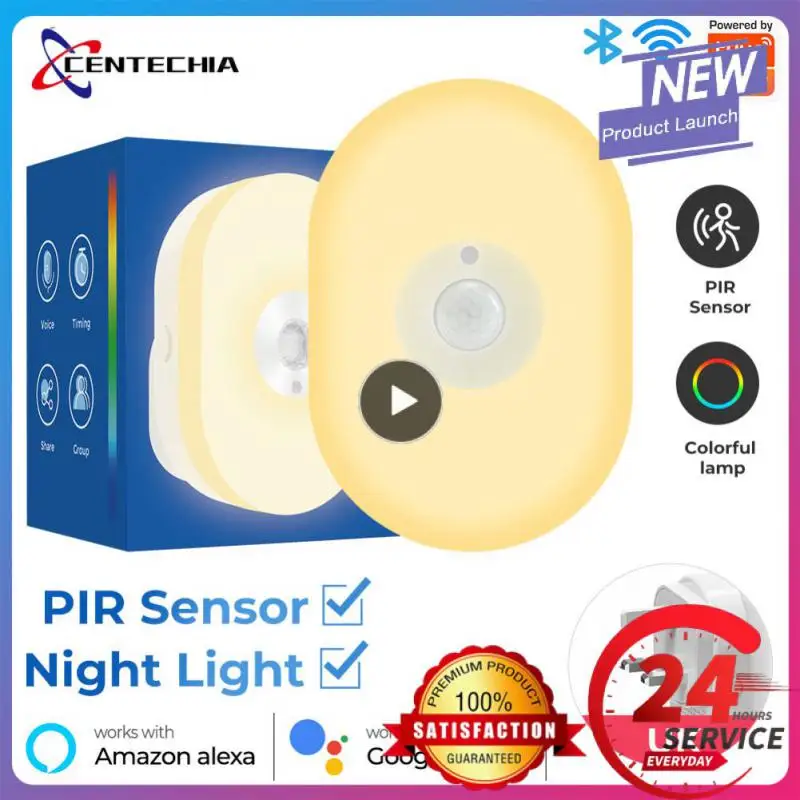 

1~8PCS WiFi Tuya Smart LED Night Light PIR Motion Sensor Light EU US UK Plug Wall Lamp Warm White RGB Room App Voice For Alexa