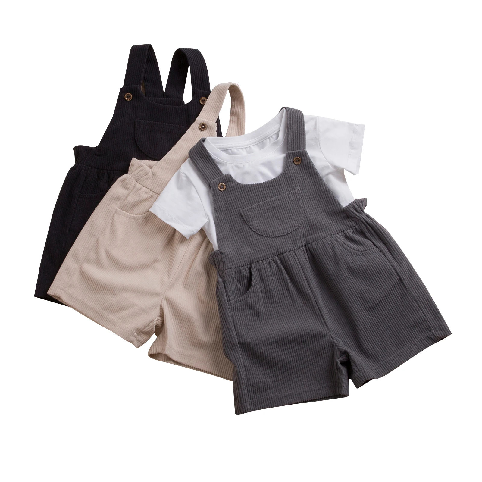 

Baby Overalls Pants for Kids Girls Boys Clothing Babany bebe Toddler Casual Corduroy Jumpsuit Strap Short Trousers 1-6 Years