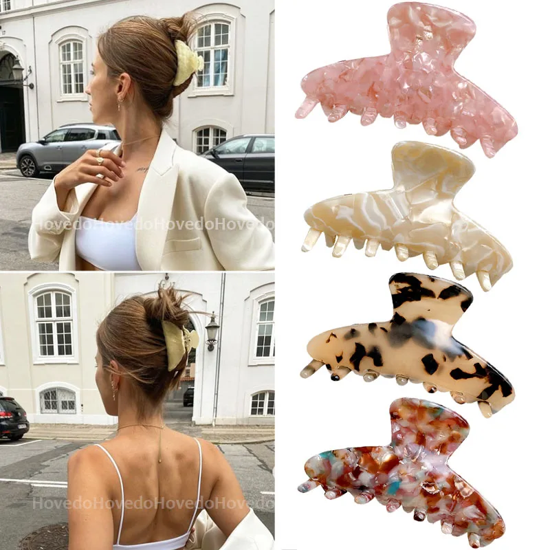 

Заколка для волос с леопардовым принтом женская, элегантный зажим для волос из ацетата, геометрический зажим, аксессуар на голову