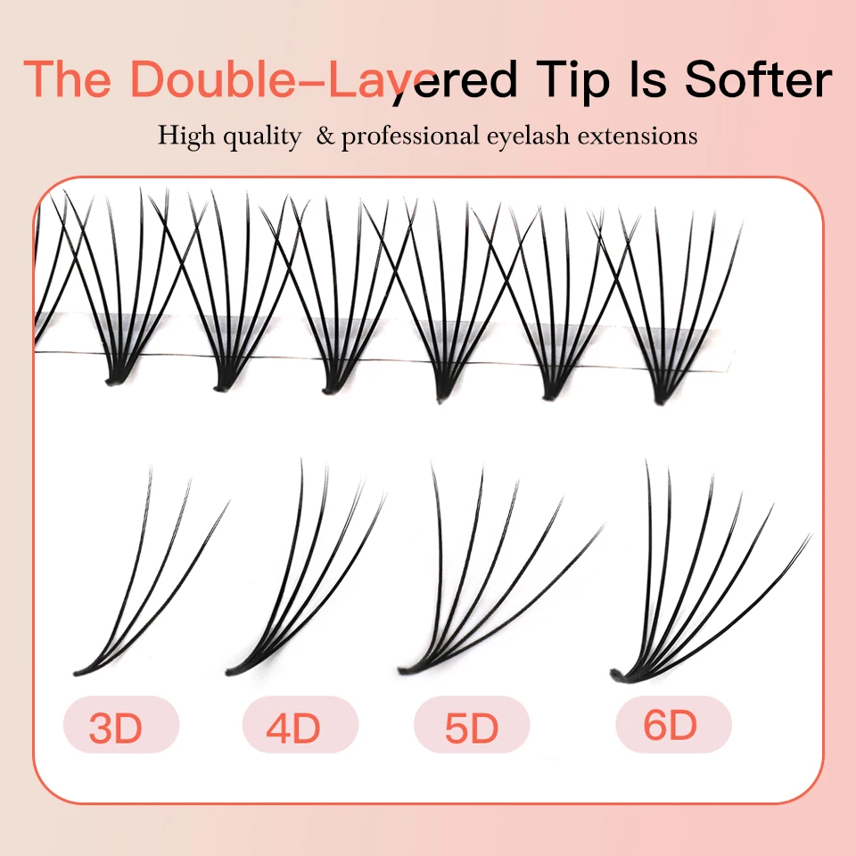 AGUUD Camellia Premade Fans Lashes 3D 4D 5D 6D темно-черные