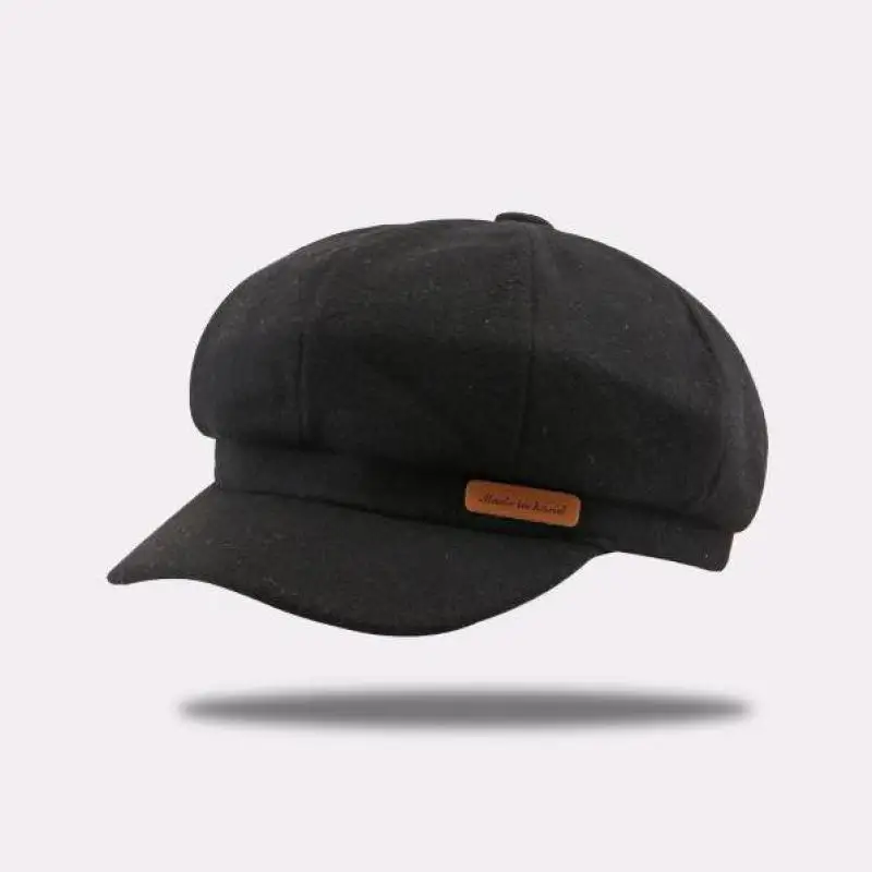 

COKK Winter Hat Female Beret Women Keep Warm Painter Cap Windproof Octagonal Hats For Women Solid Color Gorras Casquette Caps