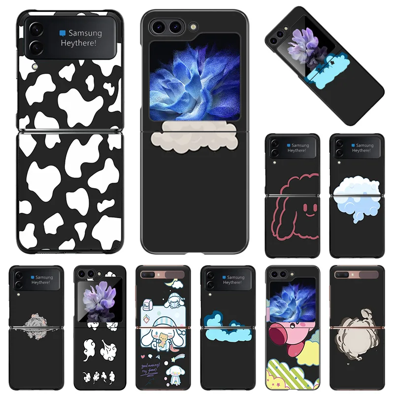 Жесткий чехол для Samsung Z Flip6 Flip5 Flip4 Flip3 5G высококачественные черные чехлы телефона